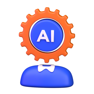 AI Head 3D Icon 3D Graphic