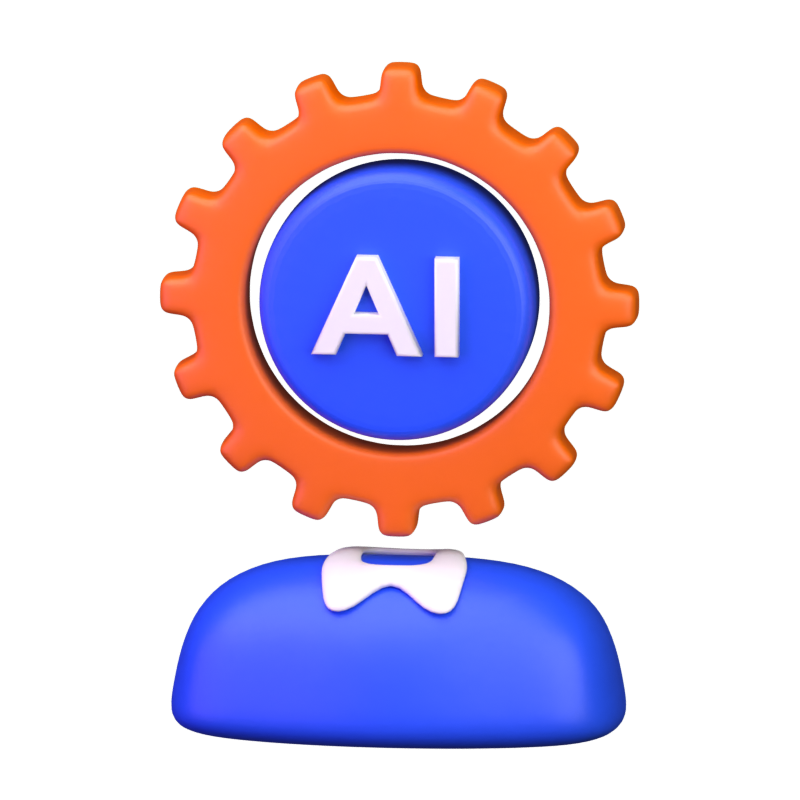 AI Head 3D Icon 3D Graphic