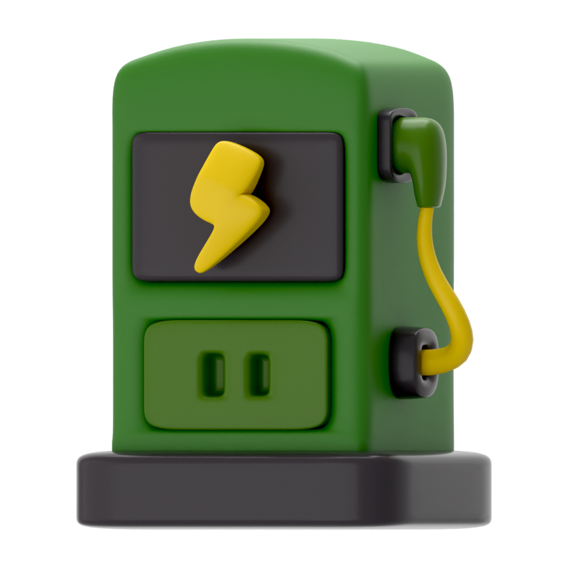 EV Station 3D Icon 3D Graphic