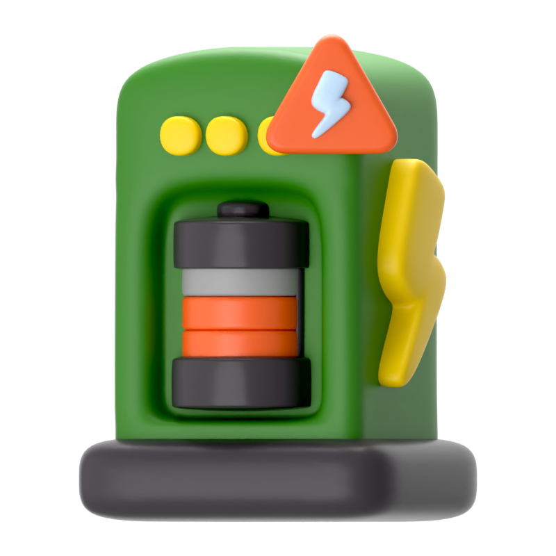 EV Charge Low 3D Icon 3D Graphic