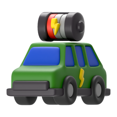 EV Car Battery Empty 3D Icon 3D Graphic