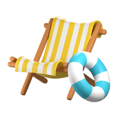 Beach Chair 3D Icon 3D Graphic