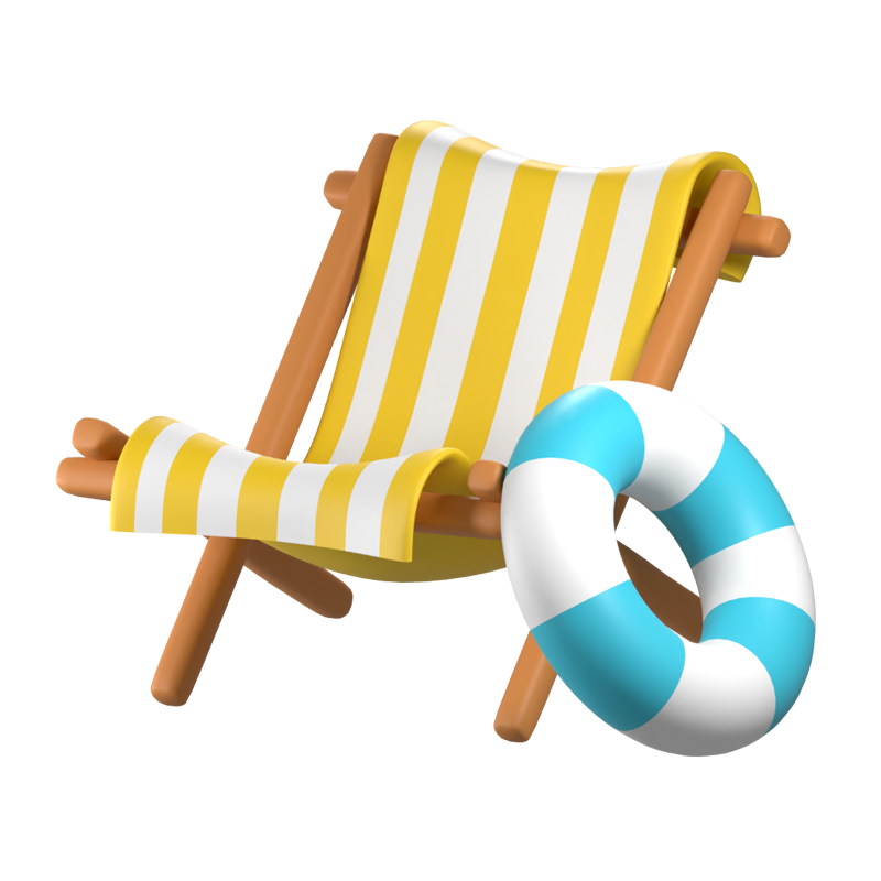 Beach Chair 3D Icon 3D Graphic