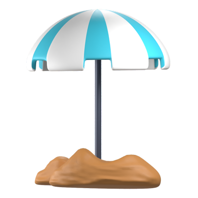 Beach Umbrella 3D Icon 3D Graphic