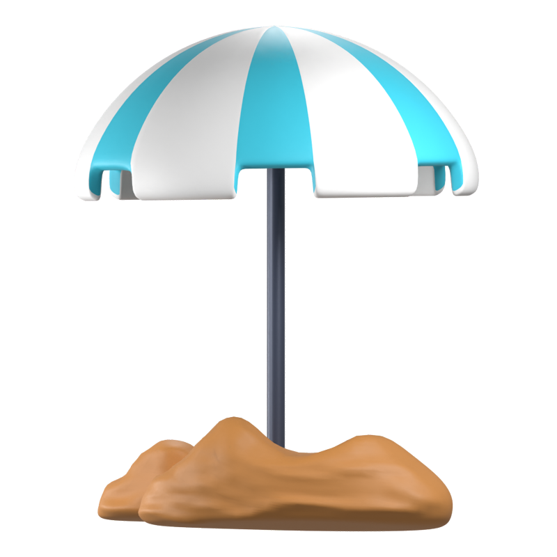 Beach Umbrella 3D Icon 3D Graphic