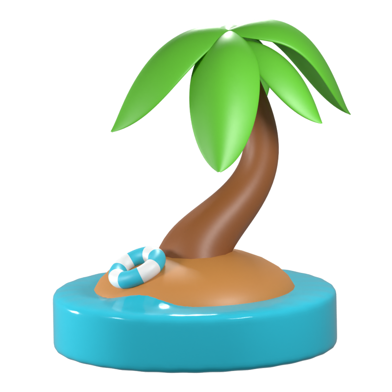 Cocotero Icono 3D 3D Graphic