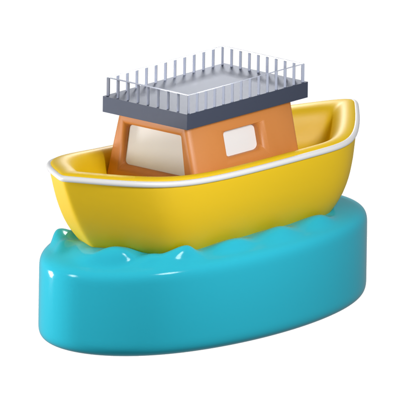 Beach Boat 3D Icon