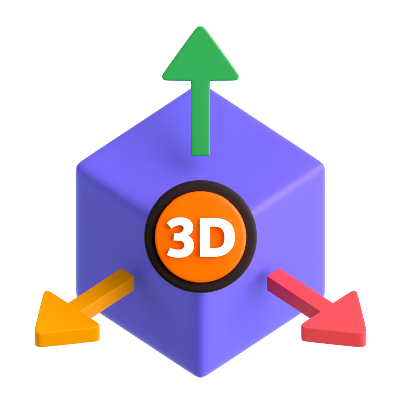 Ícone 3D de três dimensões 3D Graphic