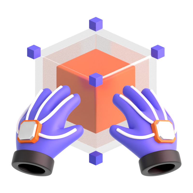 Virtuelle Holding 3D-Symbol 3D Graphic