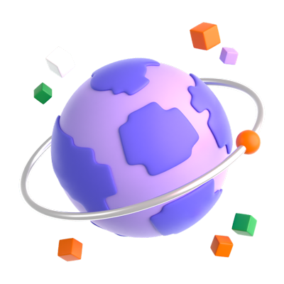 Virtual Planet 3D Icon 3D Graphic