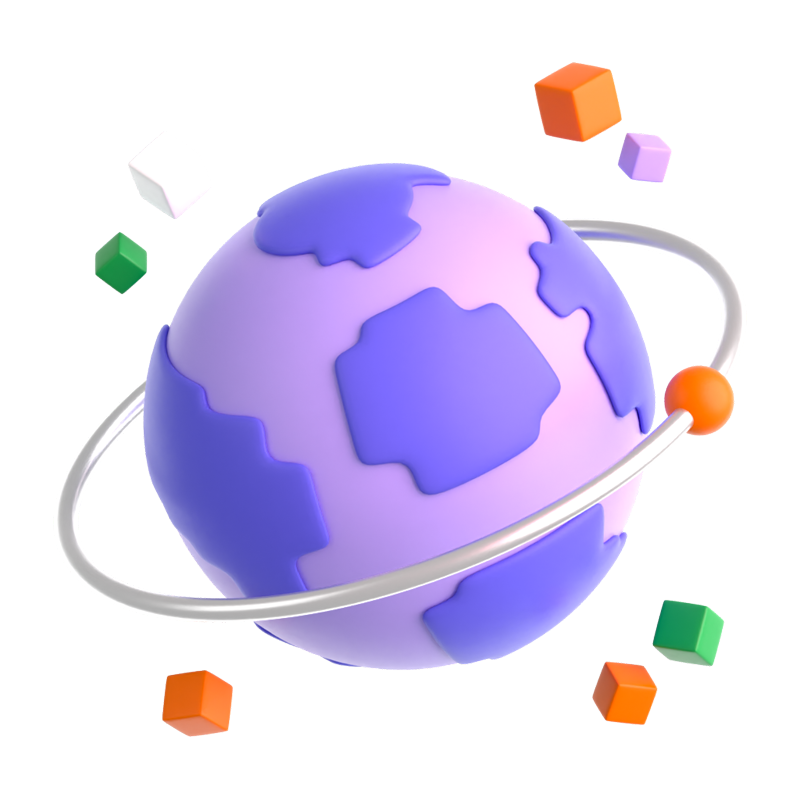 Virtueller Planet 3D-Symbol 3D Graphic