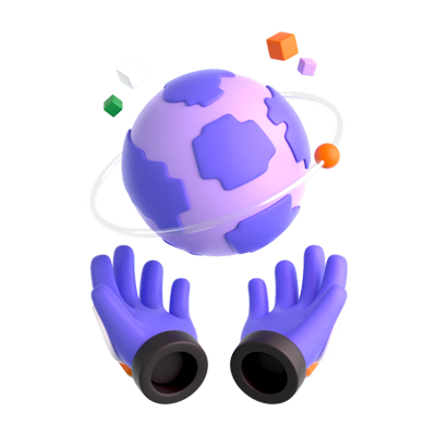 Holding Planet 3D Icon 3D Graphic