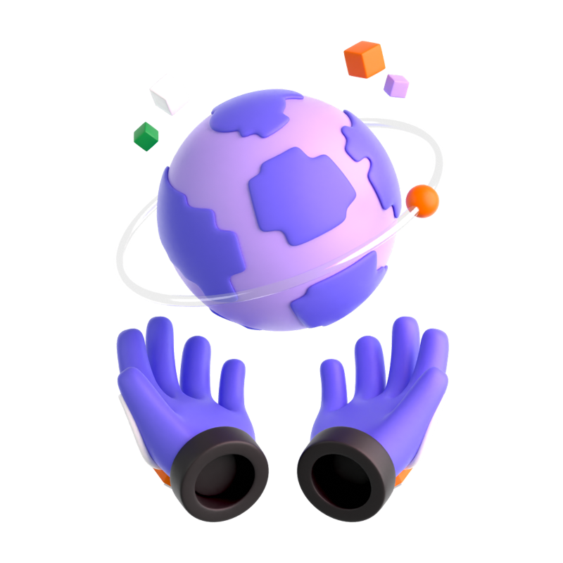 Holding Planet 3D Icon 3D Graphic