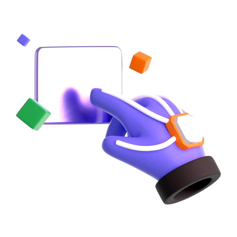 Hand Touch 3D Icon 3D Graphic