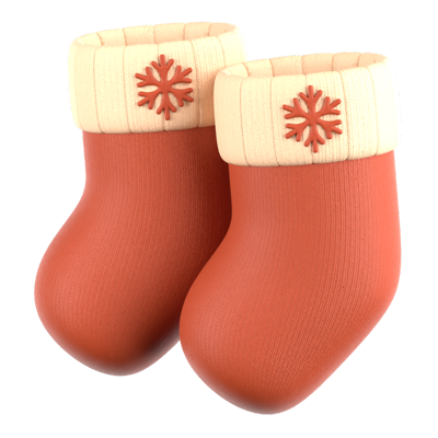 Winter Socks 3D Icon 3D Graphic