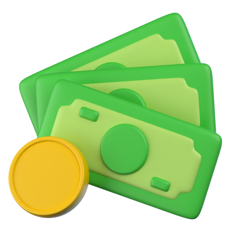 Dinero Efectivo Icono 3D 3D Graphic