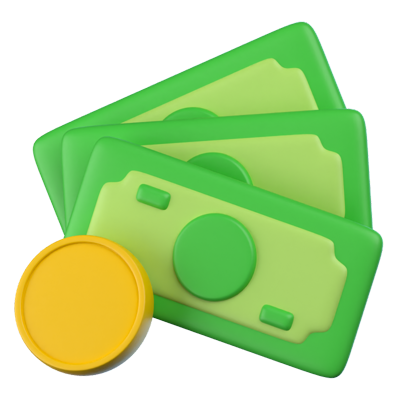 Dinero Efectivo Icono 3D 3D Graphic