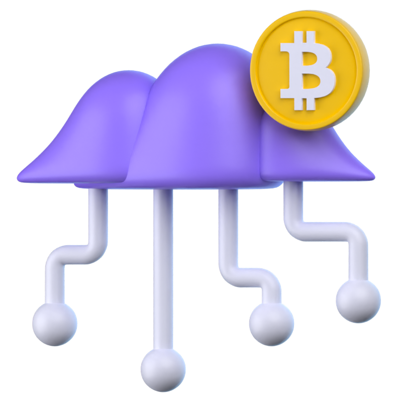 Crypto Cloud 3D Icon