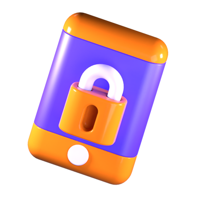 Locked Phone 3D Icon 3D Graphic