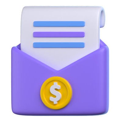 Payment Message 3D Icon 3D Graphic