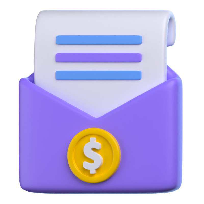 Payment Message 3D Icon 3D Graphic