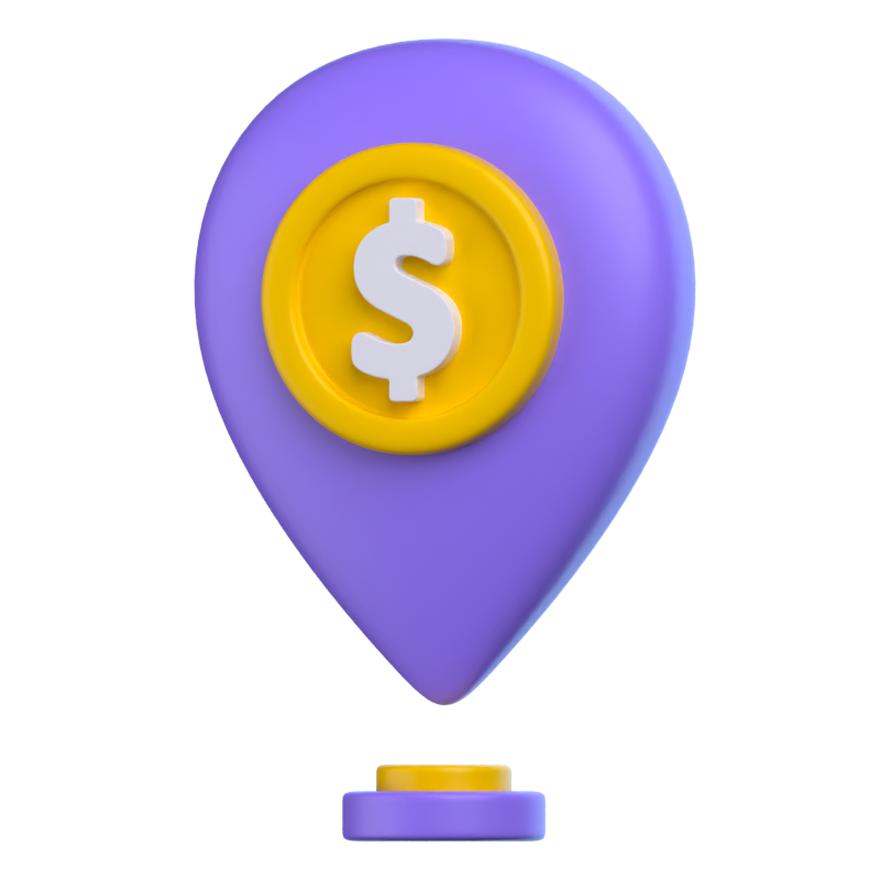 Payment Location 3D Icon 3D Graphic