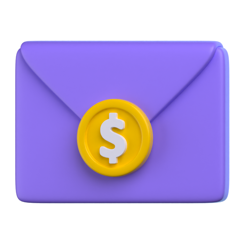 Payment Mail 3D Icon 3D Graphic