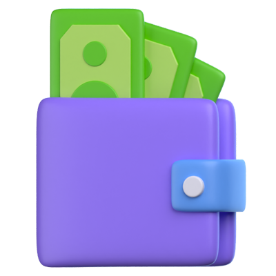 Wallet Money 3D Icon 3D Graphic