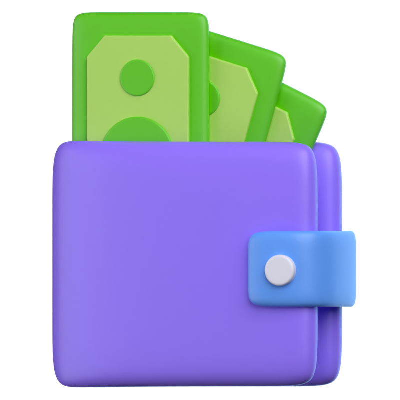 Wallet Money 3D Icon 3D Graphic