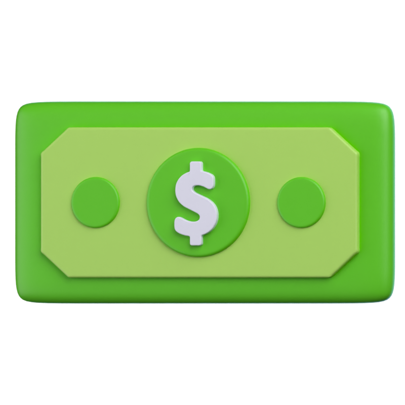 Dollar Cash 3D Icon 3D Graphic