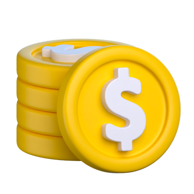 Coin Stack 3D Icon 3D Graphic