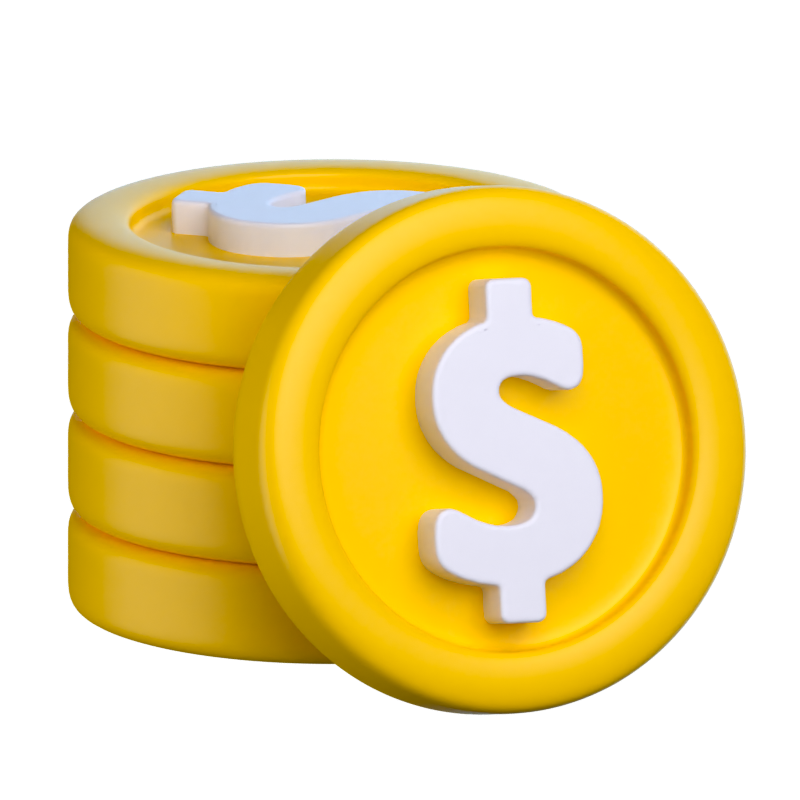 Coin Stack 3D Icon