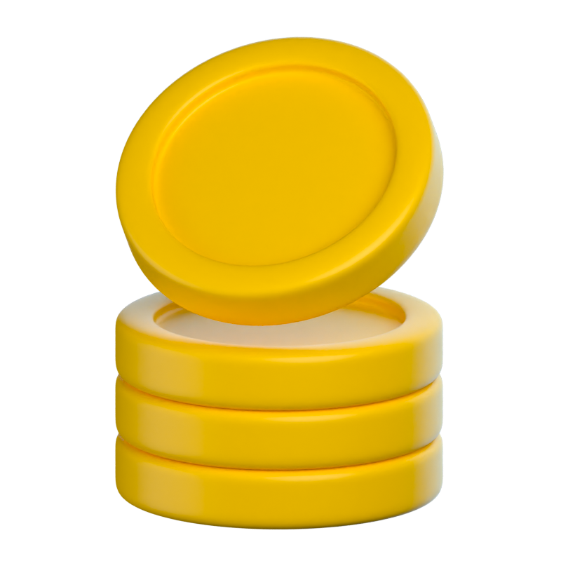 Coin Stack Plain 3D Icon