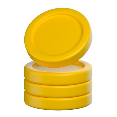 Coin Stack Plain 3D Icon 3D Graphic