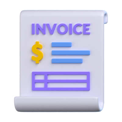 Invoice 3D Icon 3D Graphic