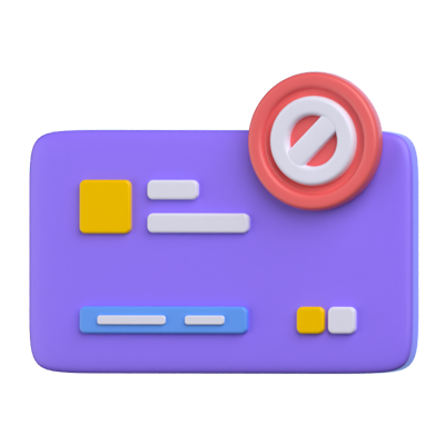 Payment Blocked 3D Icon 3D Graphic