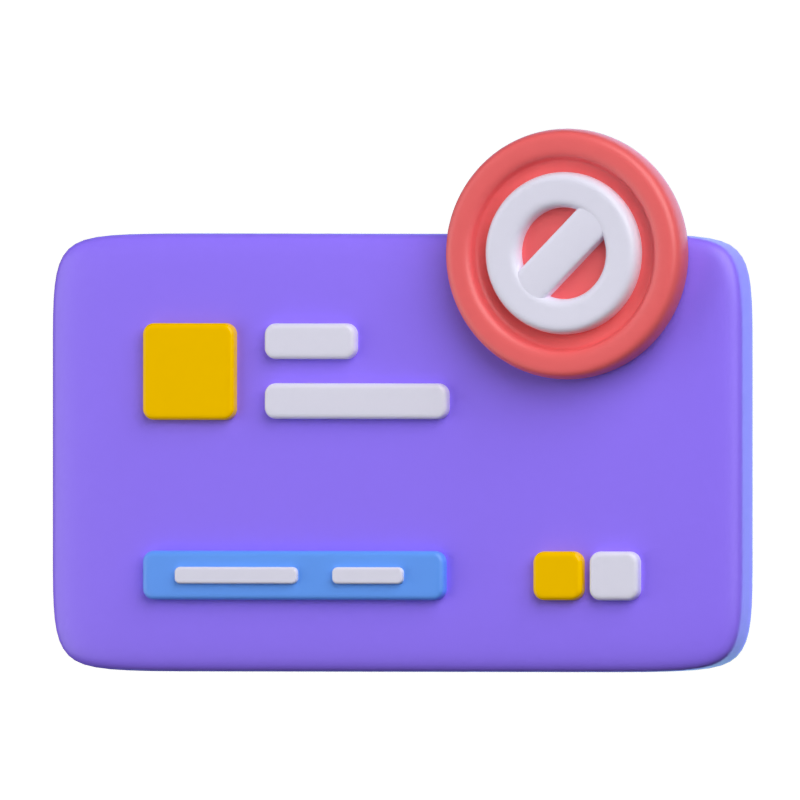 Payment Blocked 3D Icon 3D Graphic