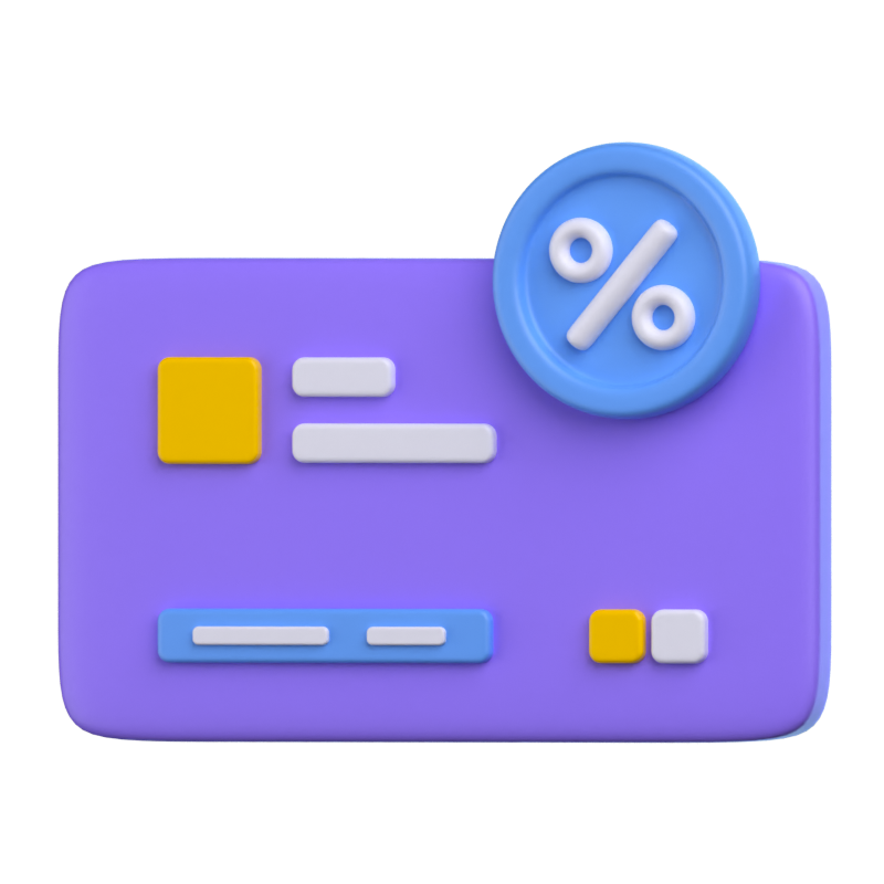 Payment Discount 3D Icon 3D Graphic