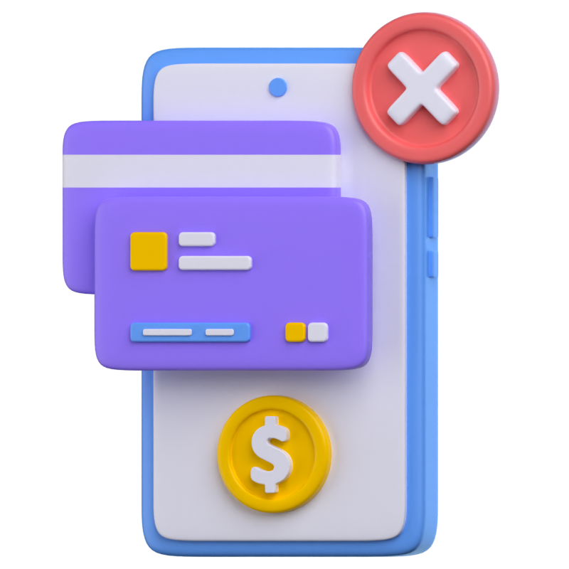 Transaction Failed 3D Icon