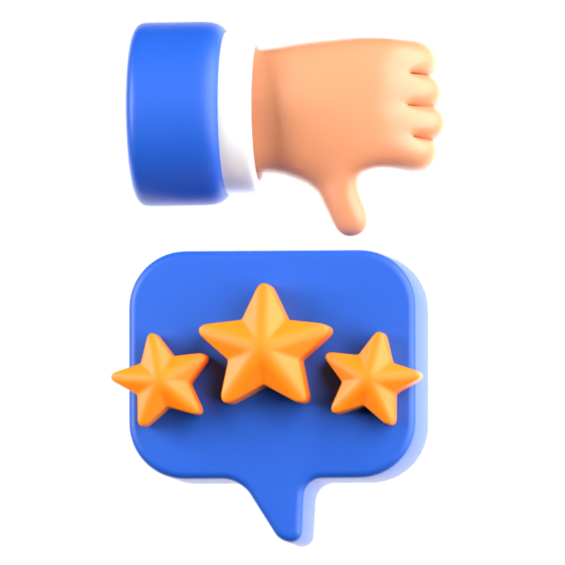 Bad Review 3D Icon 3D Graphic