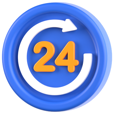 24 Hours Service 3D Icon 3D Graphic