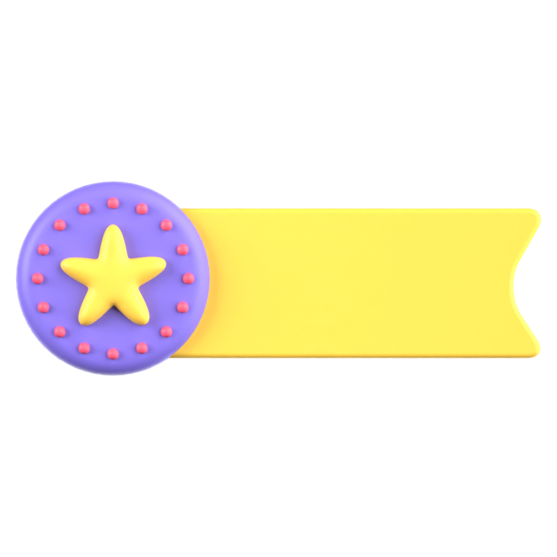 Paper Tab With Star 3D Icon