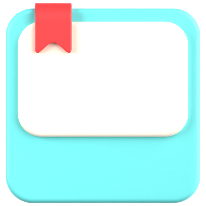 Square Note Paper 3D Icon