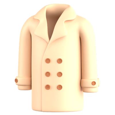 Pea Coat 3D Icon 3D Graphic