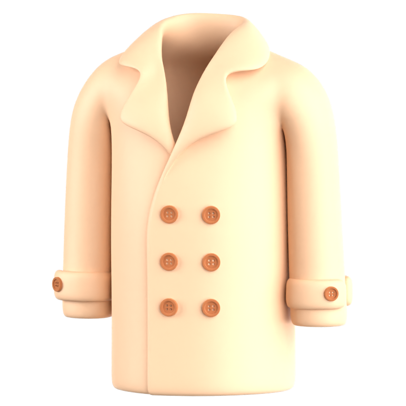 Pea Coat 3D Icon 3D Graphic