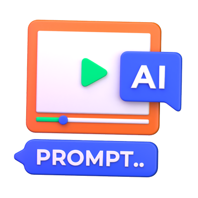 AI Video 3D Icon 3D Graphic