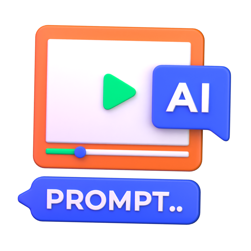 AI Video 3D Icon 3D Graphic