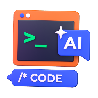 Coding Copilot 3D Icon 3D Graphic