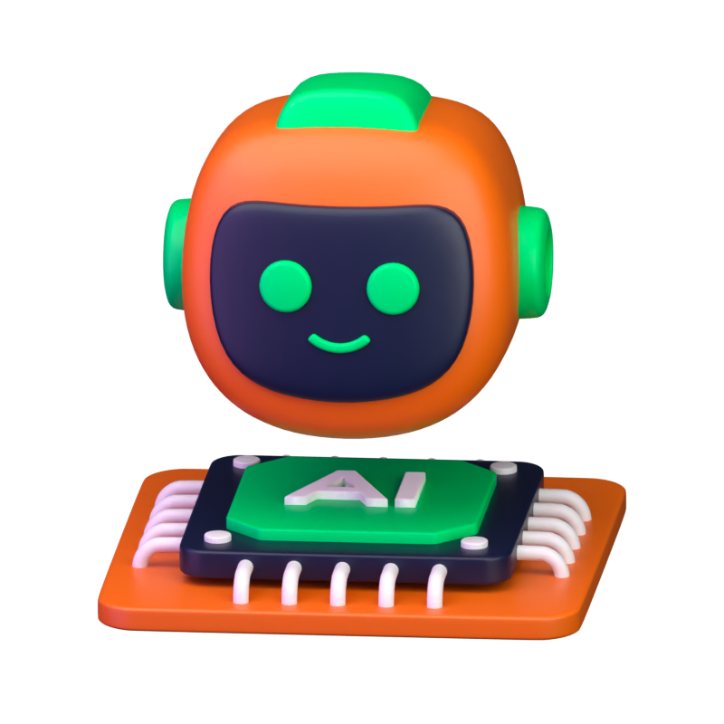 Robot Processor 3D Icon 3D Graphic