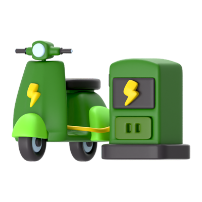 EV Bike Charge 3D Icon 3D Graphic